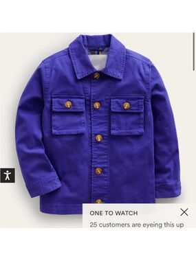 Mini Boden Royal Blue Kids Utility Jacket, NWOT, 7-8yr.